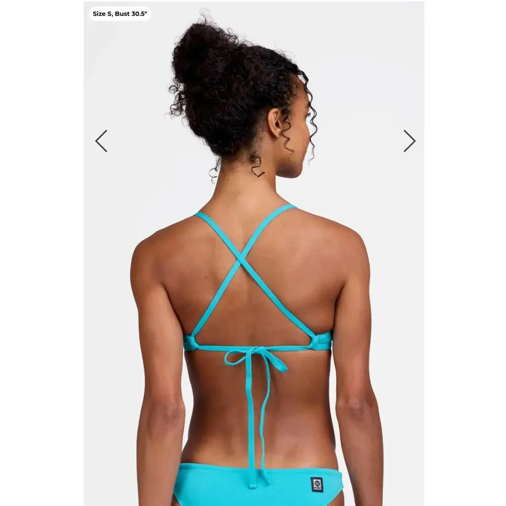 JOLYN Tomcat Top Andy Bottom Bikini Set Teal Blue Size Medium M